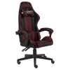 Silla gaming de cuero sintético negro y rojo tinto