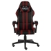 Silla gaming de cuero sintético negro y rojo tinto