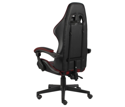 Silla gaming de cuero sintético negro y rojo tinto