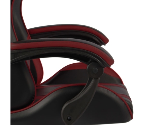 Silla gaming de cuero sintético negro y rojo tinto