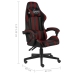 Silla gaming de cuero sintético negro y rojo tinto