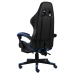 Silla gaming con reposapiés cuero sintético negro y azul