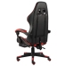 Silla gaming con reposapiés cuero sintético negro y rojo