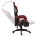 Silla gaming con reposapiés cuero sintético negro y rojo