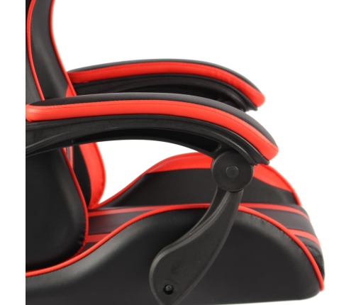 Silla gaming con reposapiés cuero sintético negro y rojo