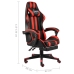 Silla gaming con reposapiés cuero sintético negro y rojo