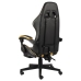 Silla gaming con reposapiés cuero sintético negro y dorado