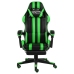 Silla gaming con reposapiés cuero sintético negro y verde