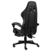 Silla gaming con reposapiés cuero sintético negro y gris