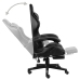 Silla gaming con reposapiés cuero sintético negro y gris