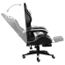 Silla gaming con reposapiés cuero sintético negro y blanco