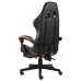 Silla gaming con reposapiés cuero sintético negro y naranja