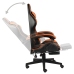 Silla gaming con reposapiés cuero sintético negro y naranja