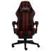 Silla gaming con reposapiés cuero sintético negro y rojo tinto