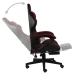 Silla gaming con reposapiés cuero sintético negro y rojo tinto