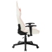 Silla de gaming de cuero sintético blanco y rosa