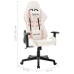 Silla de gaming de cuero sintético blanco y rosa