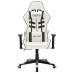 Silla de gaming de cuero sintético blanco y negro