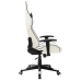 Silla de gaming de cuero sintético blanco y negro