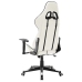 Silla de gaming de cuero sintético blanco y negro