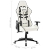 Silla de gaming de cuero sintético blanco y negro