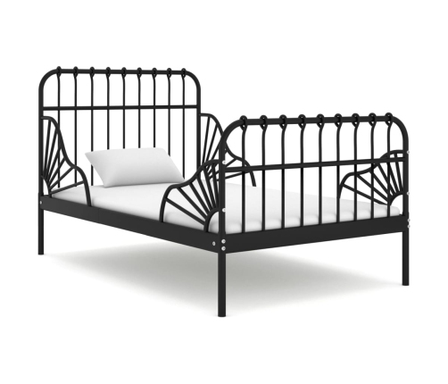 Estructura cama extensible sin colchón metal negro 80x130/200cm