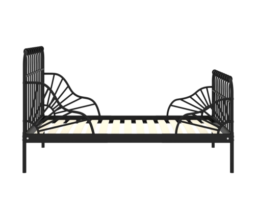 Estructura de cama extensible metal negra 80x130/200 cm