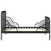 Estructura de cama extensible metal negra 80x130/200 cm