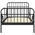 Estructura de cama extensible metal negra 80x130/200 cm