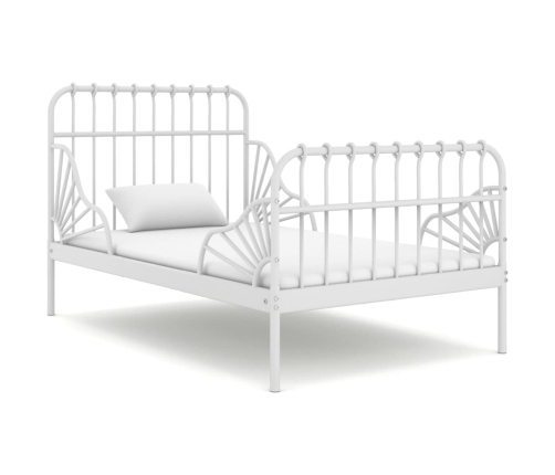 vidaXL Estructura de cama extensible metal blanca 80x130/200 cm