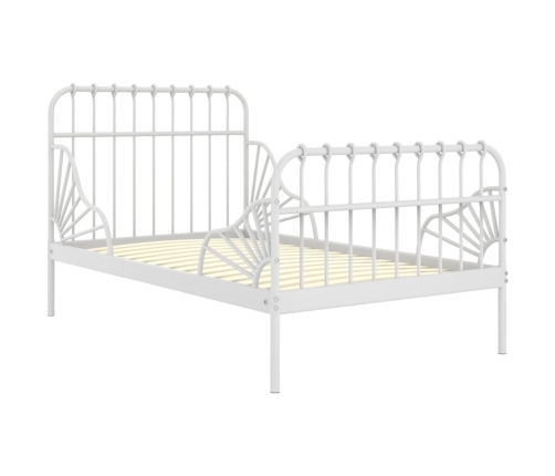 vidaXL Estructura de cama extensible metal blanca 80x130/200 cm