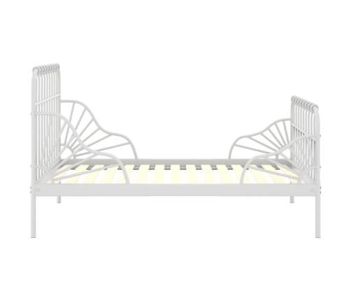 vidaXL Estructura de cama extensible metal blanca 80x130/200 cm