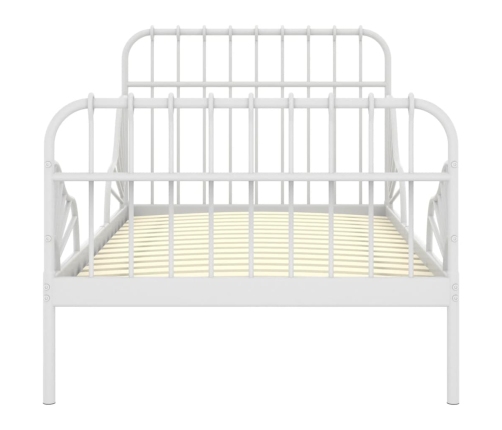 vidaXL Estructura de cama extensible metal blanca 80x130/200 cm