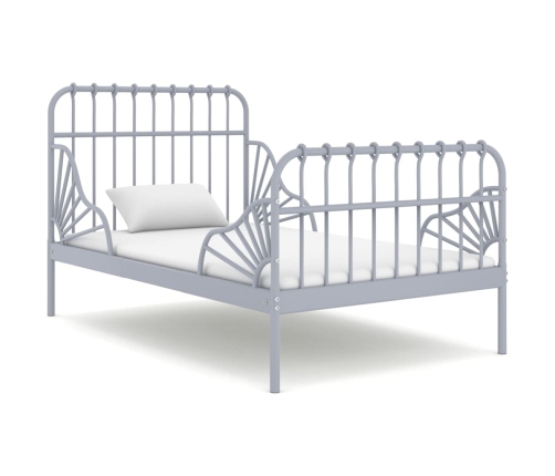 Estructura cama extensible sin colchón metal gris 80x130/200 cm