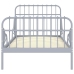 Estructura de cama extensible metal gris 80x130/200 cm