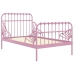 Estructura de cama extensible metal rosa 80x130/200 cm