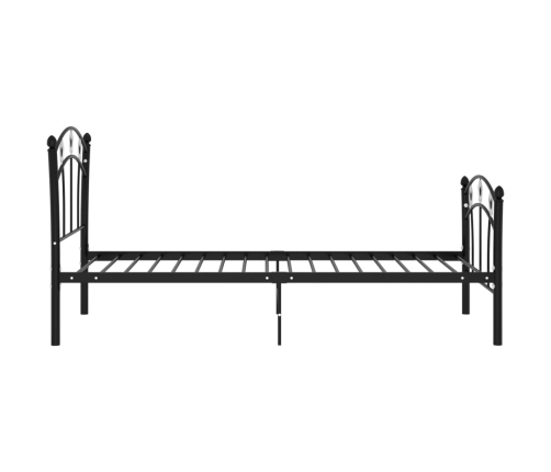 Estructura de cama con diseño de fútbol metal negro 90x200 cm