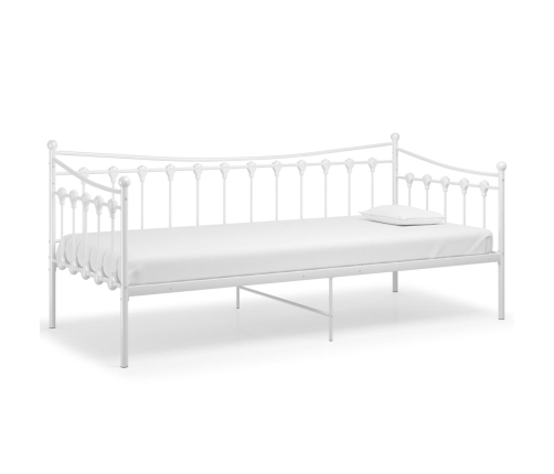 Estructura de sofá cama sin colchón metal blanco 90x200 cm