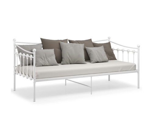 Estructura de sofá cama sin colchón metal blanco 90x200 cm