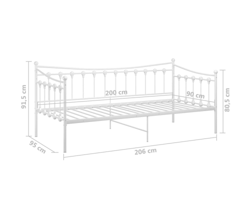 Estructura de sofá cama sin colchón metal blanco 90x200 cm