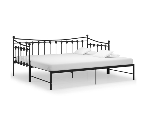 Estructura sofá cama extraíble sin colchón metal negro 90x200cm