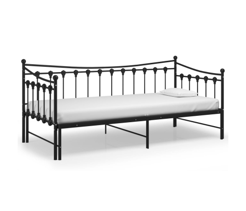 Estructura sofá cama extraíble sin colchón metal negro 90x200cm