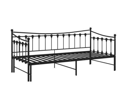 Estructura sofá cama extraíble sin colchón metal negro 90x200cm