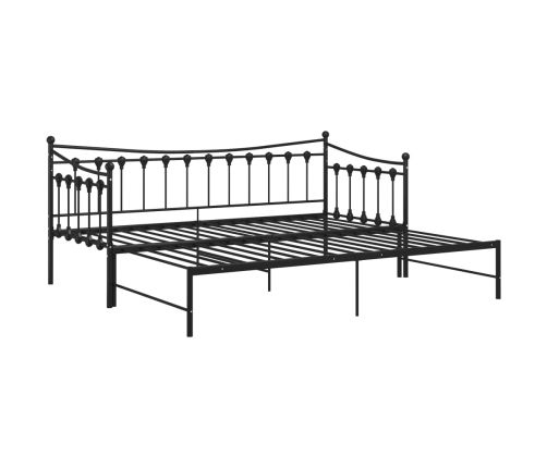 Estructura sofá cama extraíble sin colchón metal negro 90x200cm