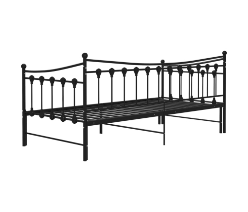 Estructura sofá cama extraíble sin colchón metal negro 90x200cm