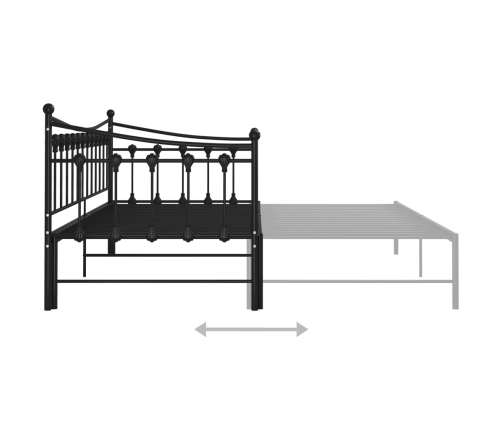 Estructura sofá cama extraíble sin colchón metal negro 90x200cm