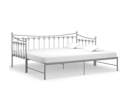 vidaXL Estructura de sofá cama extraíble de metal gris 90x200 cm