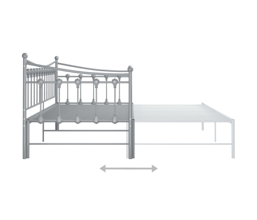 vidaXL Estructura de sofá cama extraíble de metal gris 90x200 cm