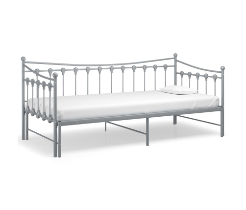 vidaXL Estructura de sofá cama extraíble de metal gris 90x200 cm