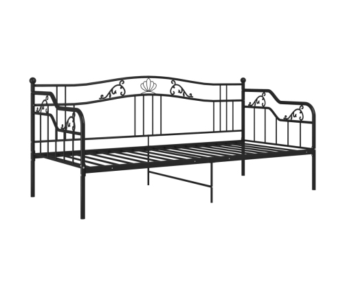 vidaXL Estructura de sofá cama de metal negro 90x200 cm